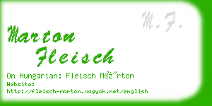 marton fleisch business card